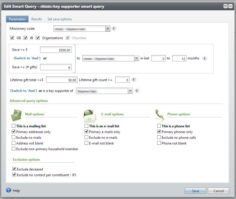 BBCRM Donor Smart Query