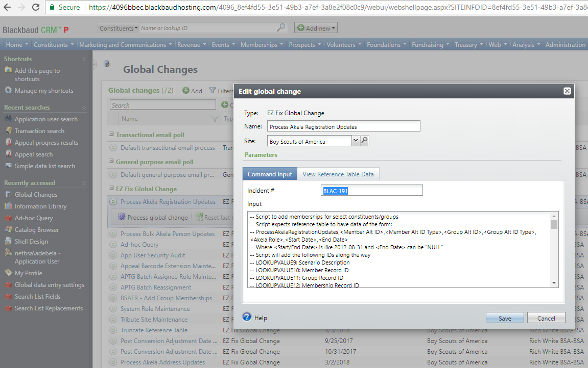 Global Change Like SSMS